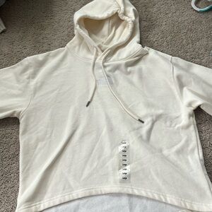cream north face cropped hoodie